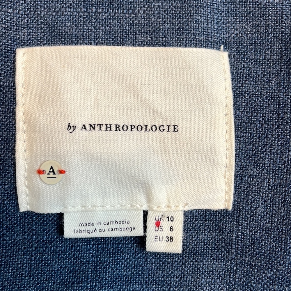 Anthropologie Vintage Washed Blazer Size 6 - Picture 10 of 12